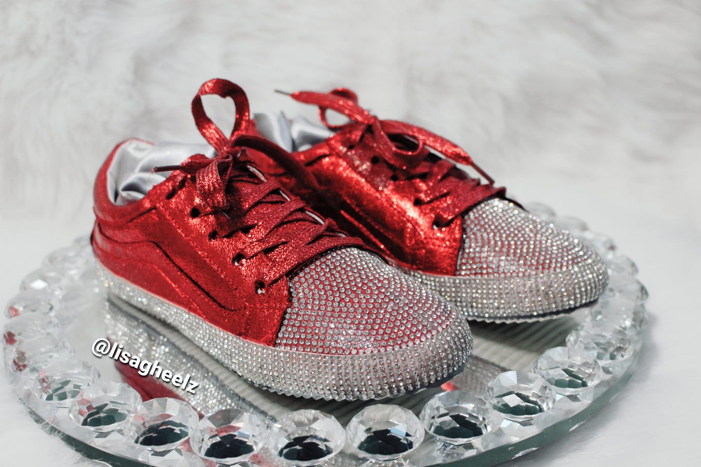 Ruby Red Rhinestone Sneakers