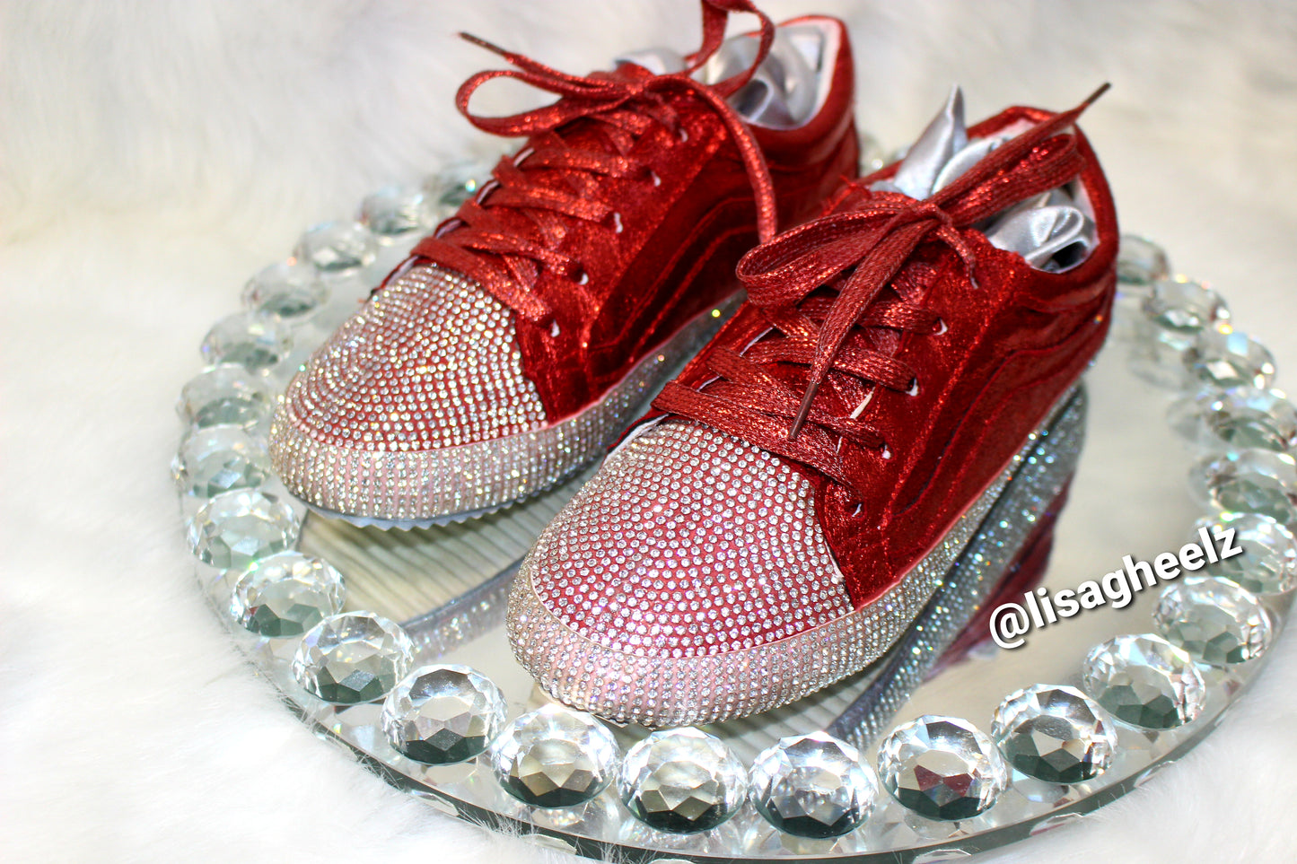 Ruby Red Rhinestone Sneakers