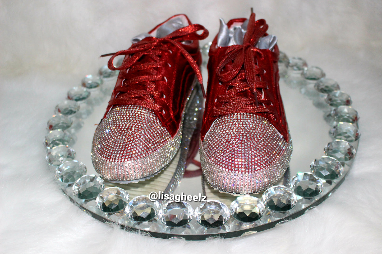 Ruby Red Rhinestone Sneakers