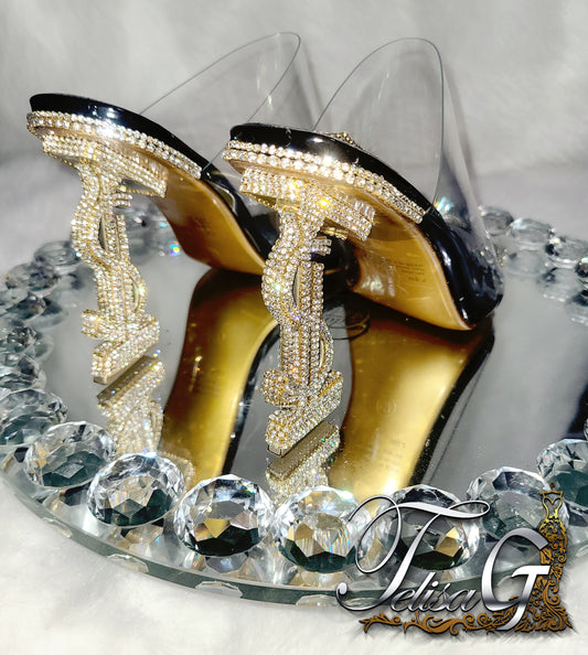 Mia Money Crystal Heels - BLACK