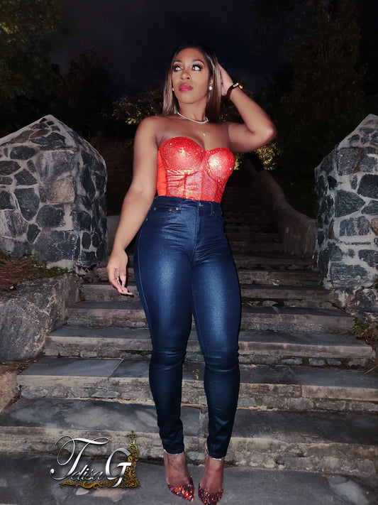 Dior Diamond Bustier - Red