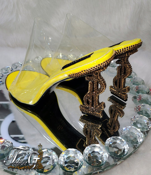 Mia Money Crystal Heels - YELLOW