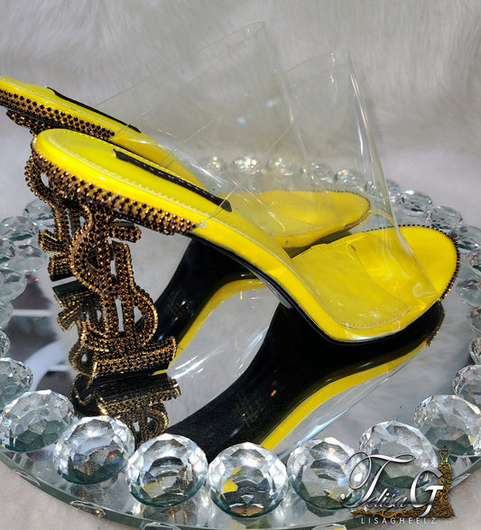 Mia Money Crystal Heels - YELLOW