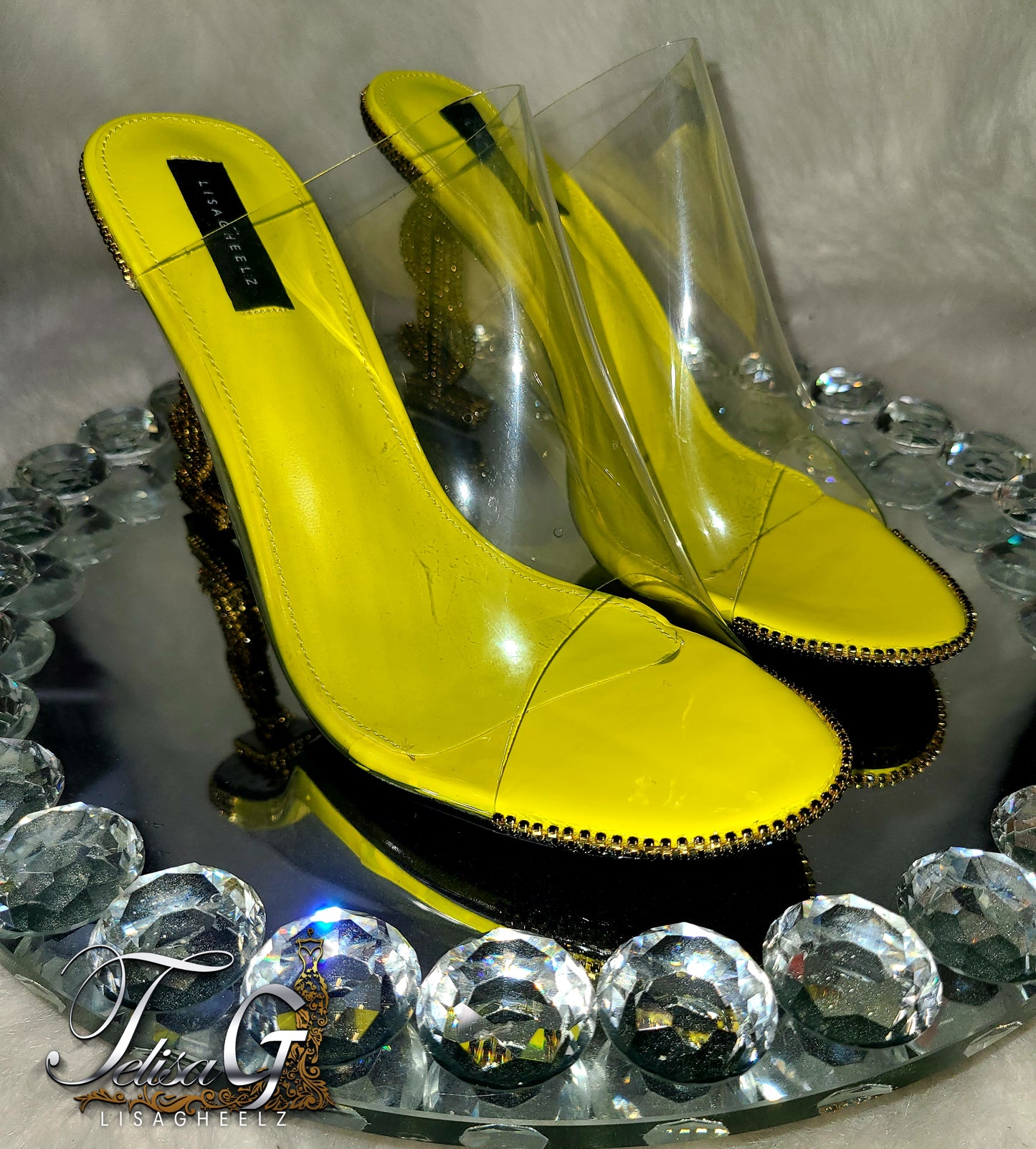 Mia Money Crystal Heels - YELLOW