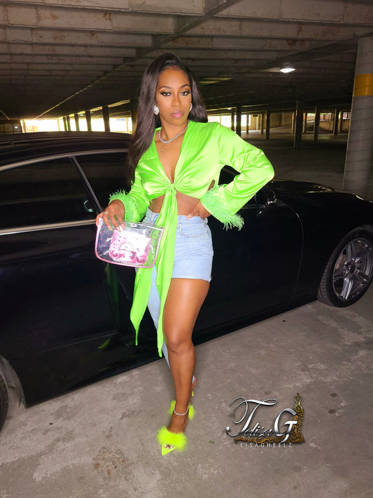 Candy Feather Trim Blouse