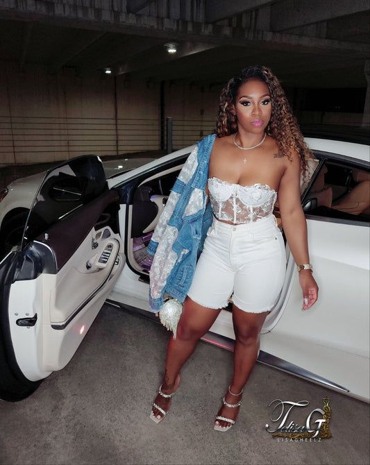 Lacey Denim Jacket and Bustier