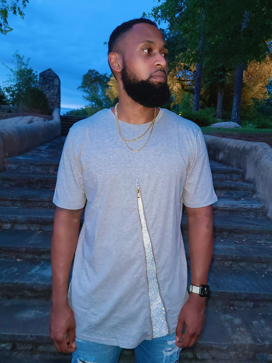 Zip Diamond Shirt(Grey)