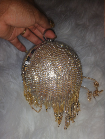 Farrah Fringe Diamond Clutch