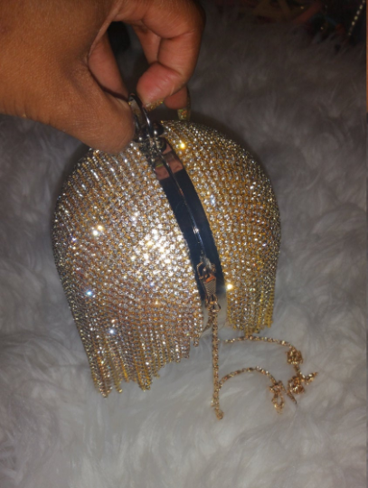 Farrah Fringe Diamond Clutch