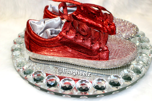Ruby Red Rhinestone Sneakers