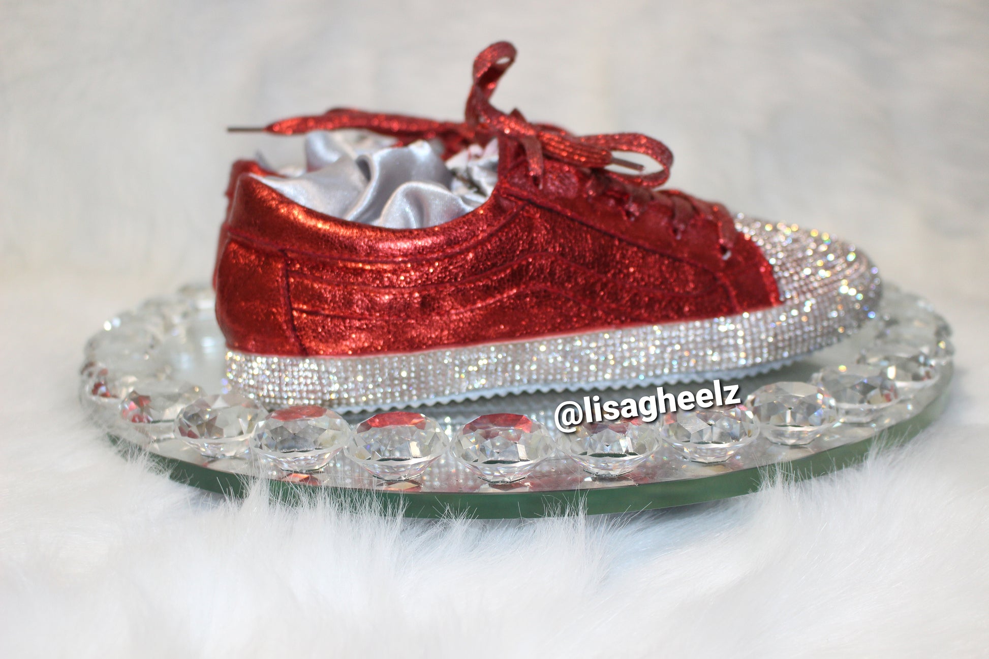 Ruby Red Rhinestone Sneakers - Main Image