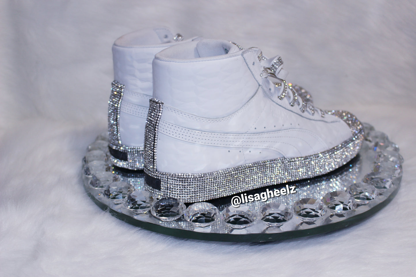 Lacy Grey Rhinestone Sneakers