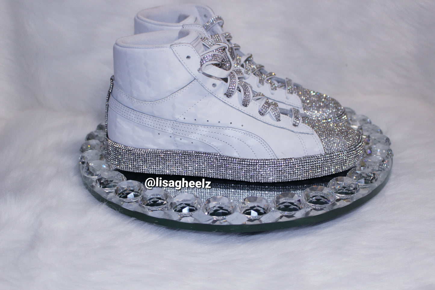 Lacy Grey Rhinestone Sneakers