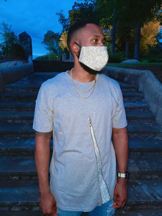 Zip Diamond Shirt(Grey)