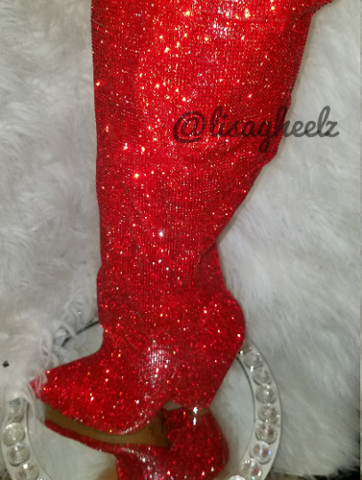 Celine Rhinestone Crystal Boots